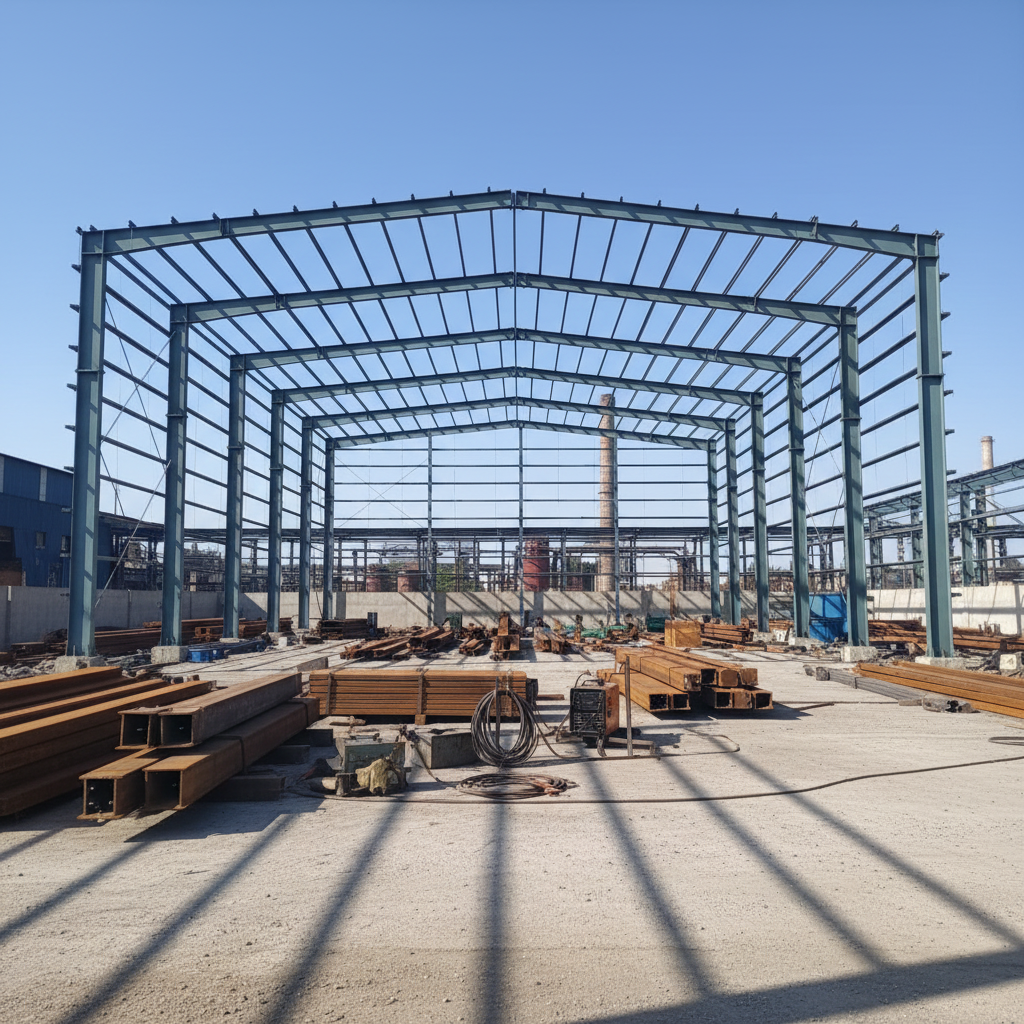 Prefabricated Light Steel Structure Building, Heavy Steel Frame Construction for Multi-Story Workshop