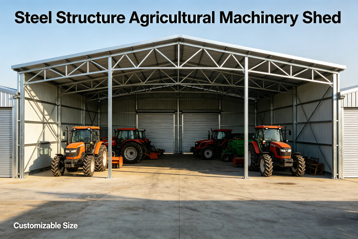 Steel Structure Agricultural Machinery Warehouse Detachable Farm Shed