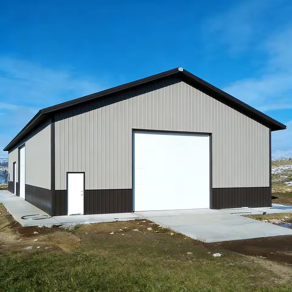 30x49ft Prefabricated Steel Warehouse Metal Building MS304921 Industrial Workshop Shed Heavy Duty Peak Roof Storage Garage