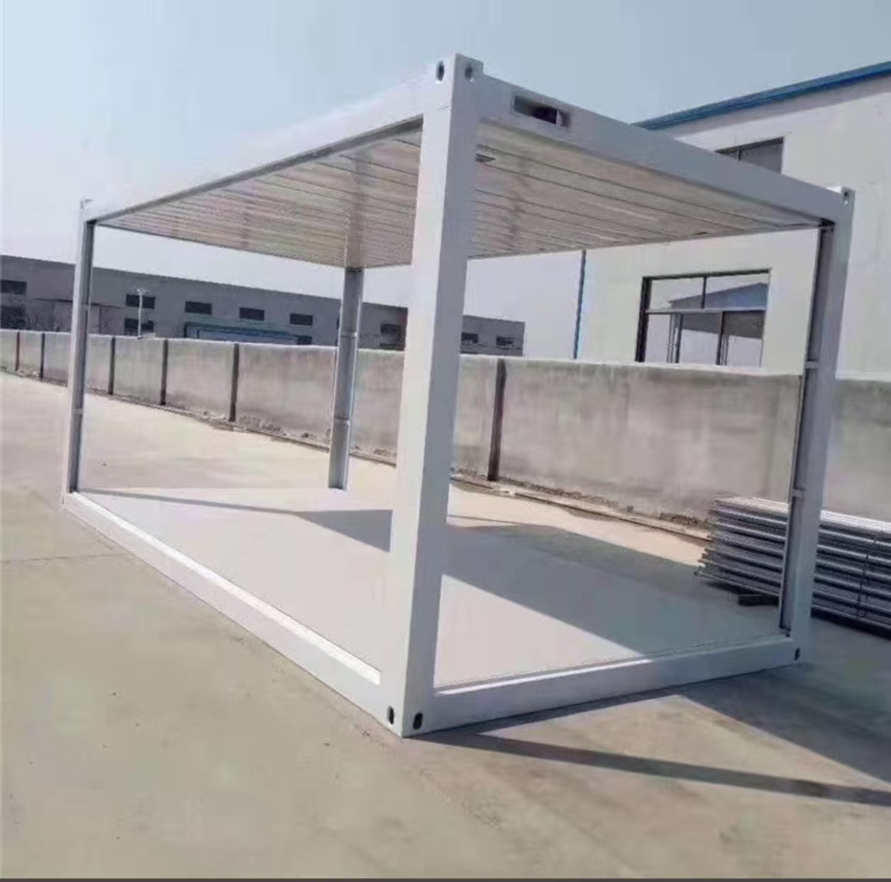 20ft 40ft Prefabricated FlatPack Mobile Modular Micro Metal Steel Structure Open Foldable Shipping Office Container House Frame