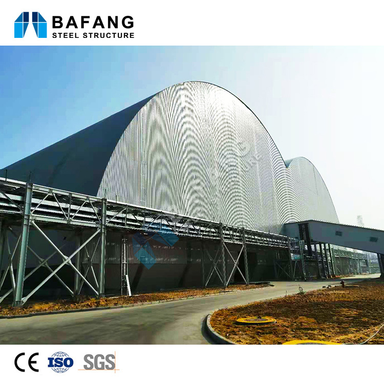 Superior Quality Modern Arched Coal Storage Building Large Span Prefabricated Steel Structure with Quality Material