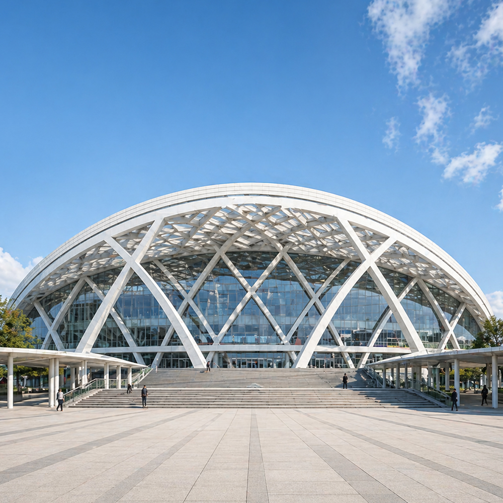 Modern Designed Prefabricated Steel Frame Stadium Sports Venue Large Scale Steel Construction Building for Public Gym Project