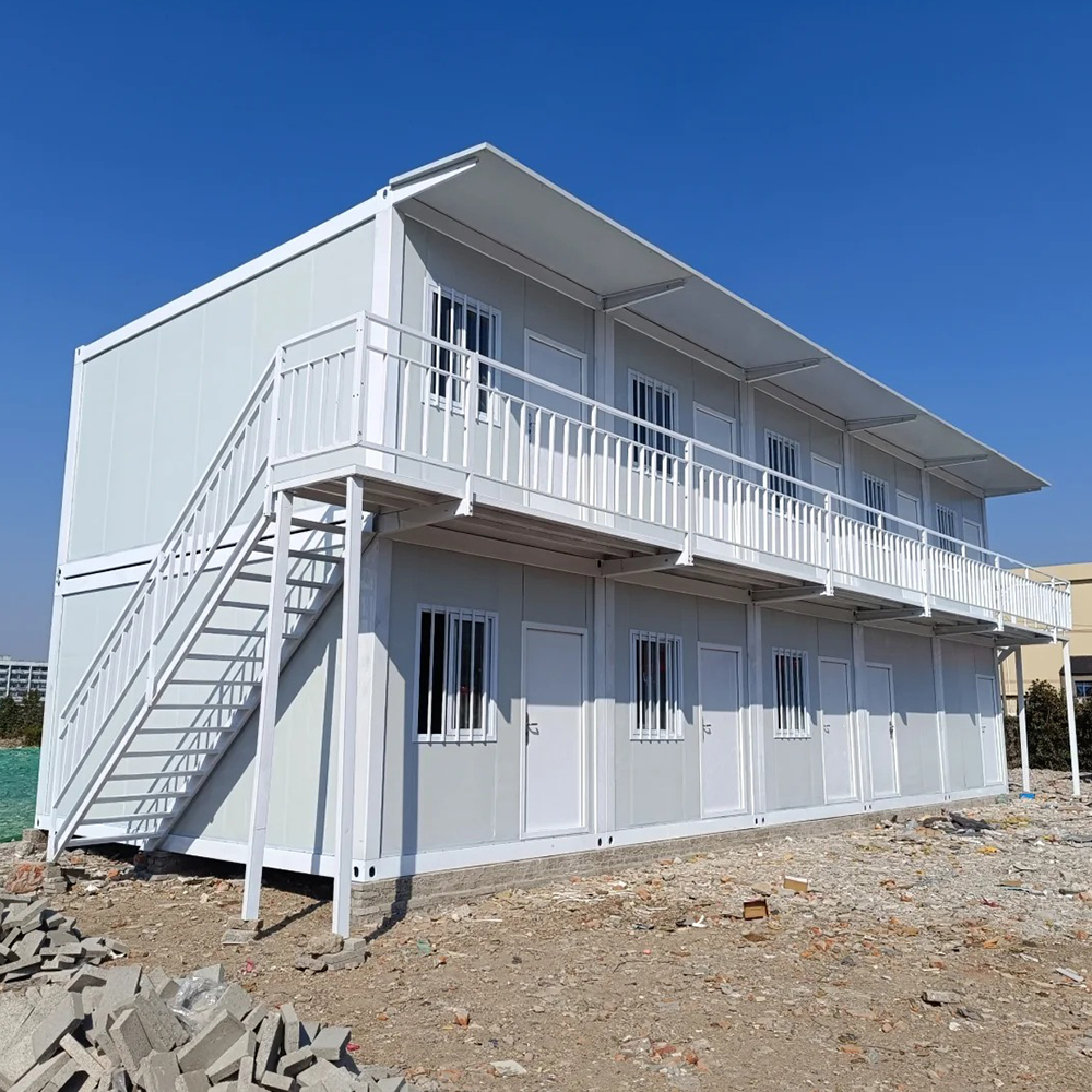 Galvanized Aluminum Structure Modern Design Prefabricated Square Steel Frame Flat Pack Container House Office Building Hotel