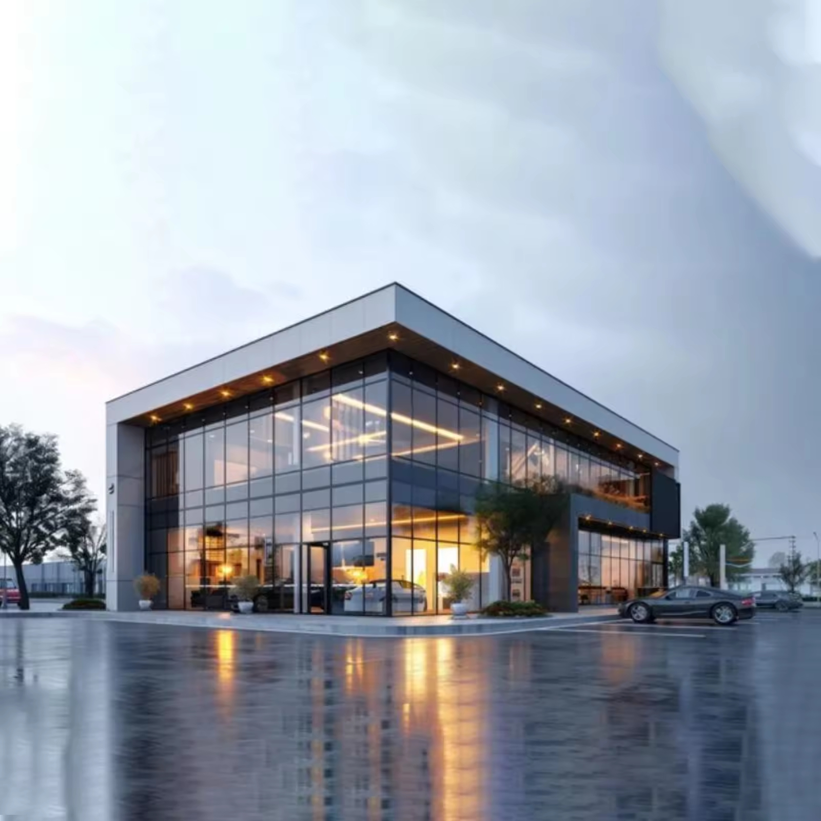 Commercial Steel Structure Three Story Steel Office Prefab Warehouse Steel Prefabricated Supermarket Building