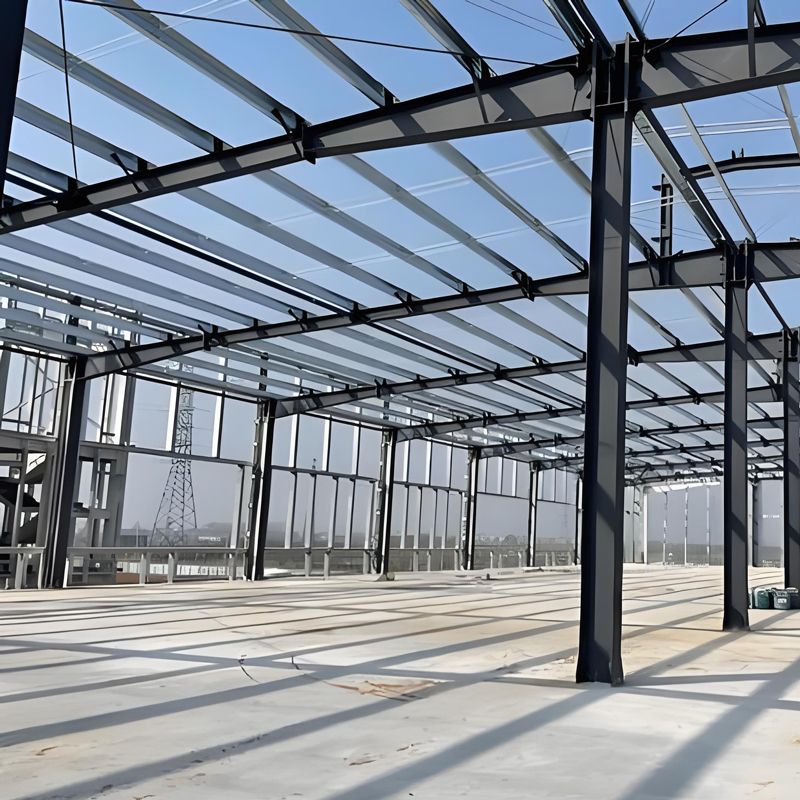 Metal Light Weight Prefabricated Structural Steel Office Building Garage Hangar Workshop Warehouse