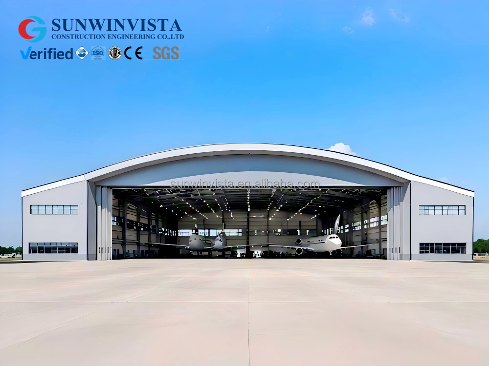 Customized Modern Prefabricated Steel Structure Aircraft Hangar Eps Sandwich Panel Airplane Storage Industrial Construction High