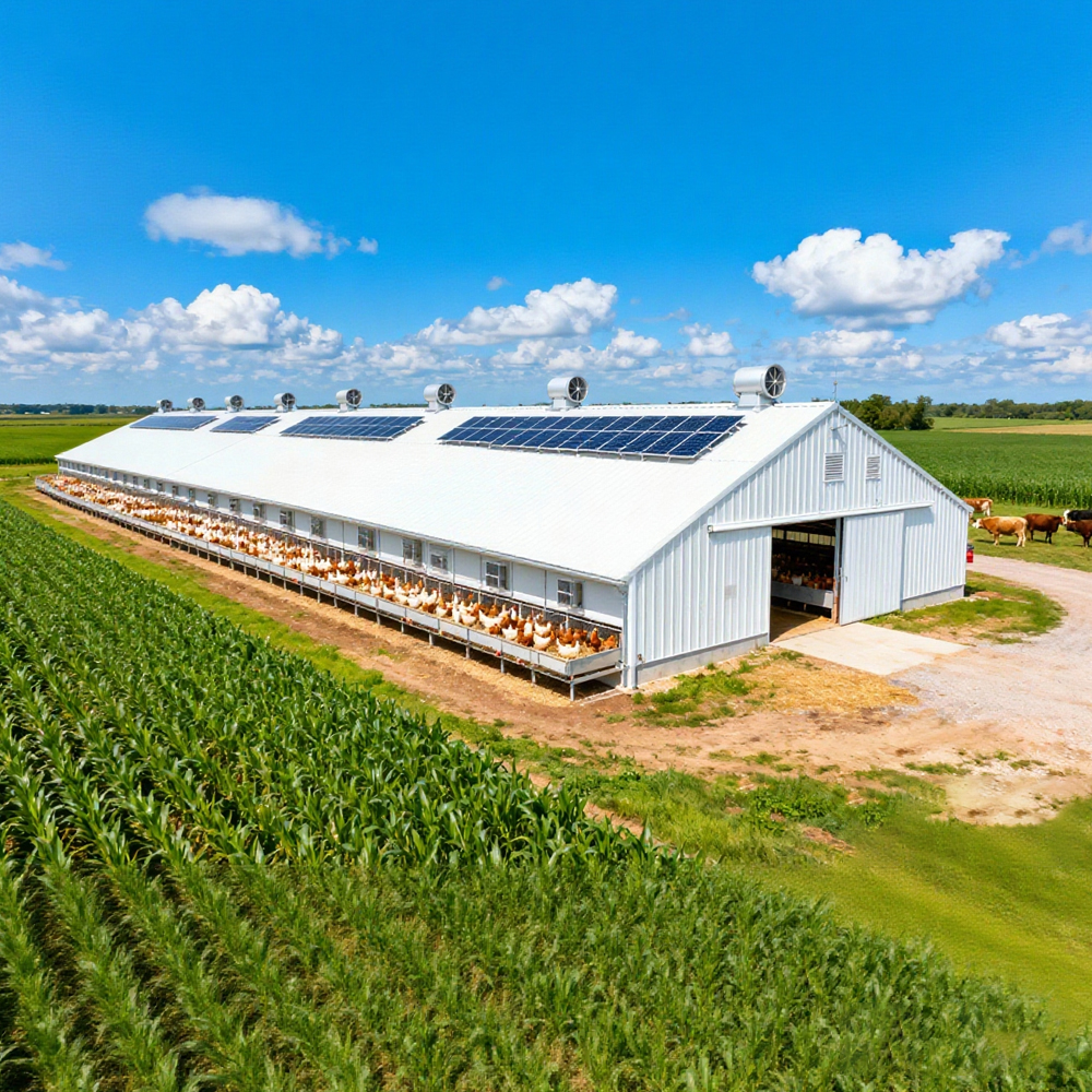 New Light Steel Structure Prefab Custom Farm Building Chicken Duck Poultry House Building Design Building Costs Stable
