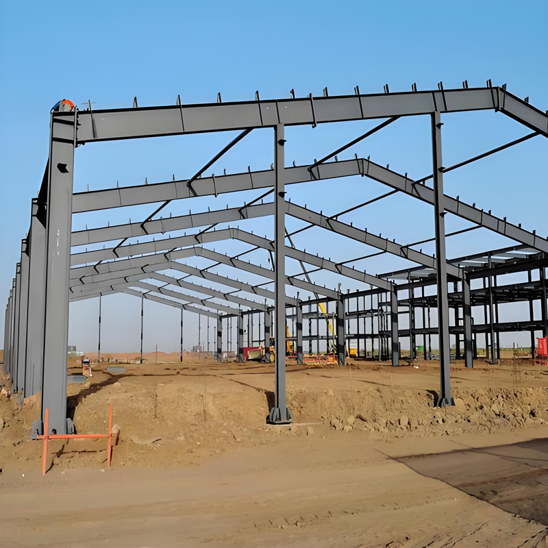 Metal Light Weight Prefabricated Structural Steel Office Building Garage Hangar Workshop Warehouse