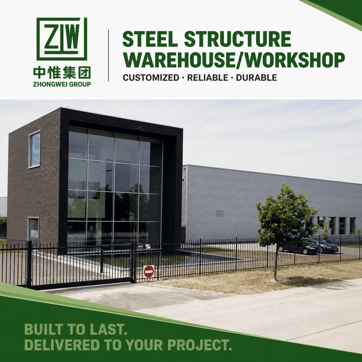 ZW Low Cost Modern Chinese Prefabricated Steel Truss Structure Building for Mall Storage &amp; Carport Factory Use