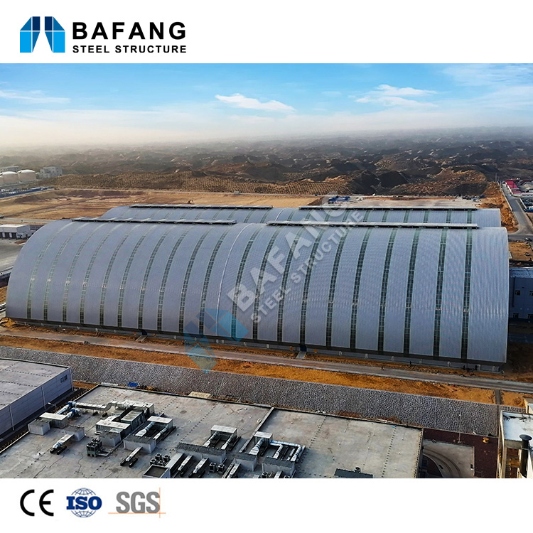 Superior Quality Modern Arched Coal Storage Building Large Span Prefabricated Steel Structure with Quality Material