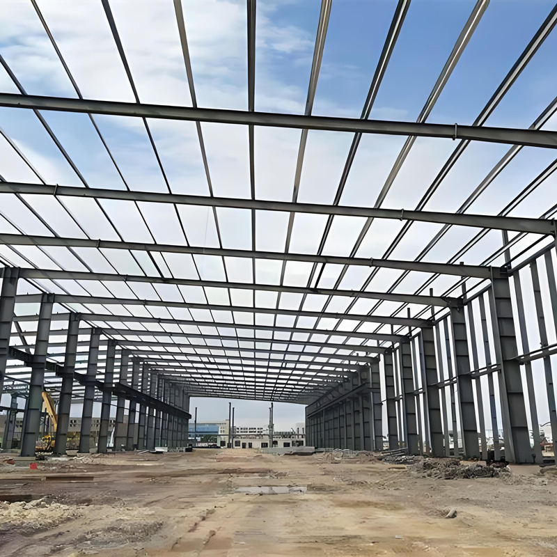 Metal Light Weight Prefabricated Structural Steel Office Building Garage Hangar Workshop Warehouse