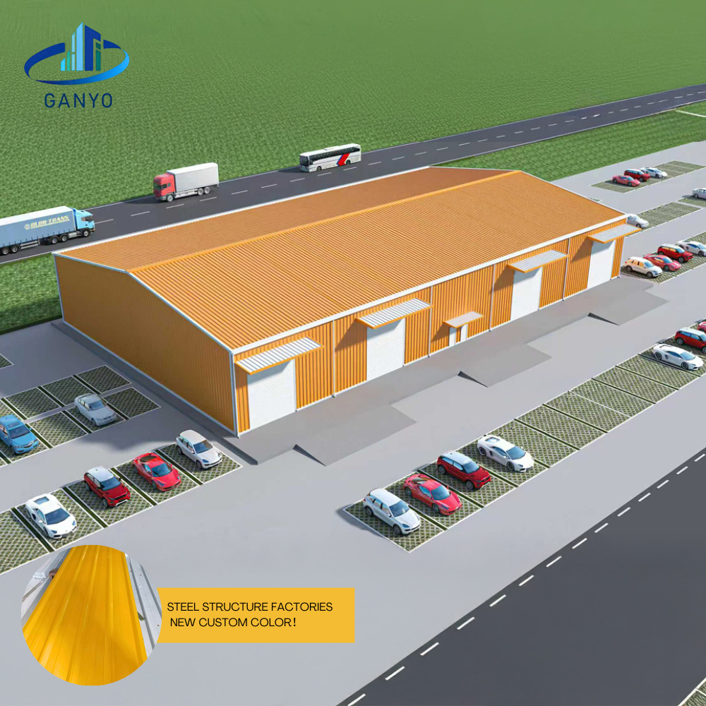 New Custom Color Steel Prefabricated Steel Warehouse Building for 1000+ Square Meter Storage and Small Industrial Projects
