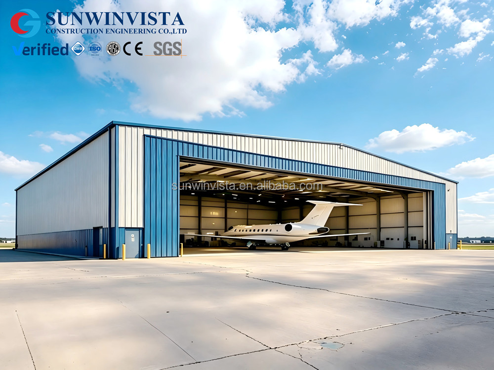Customized Modern Prefabricated Steel Structure Aircraft Hangar Eps Sandwich Panel Airplane Storage Industrial Construction High