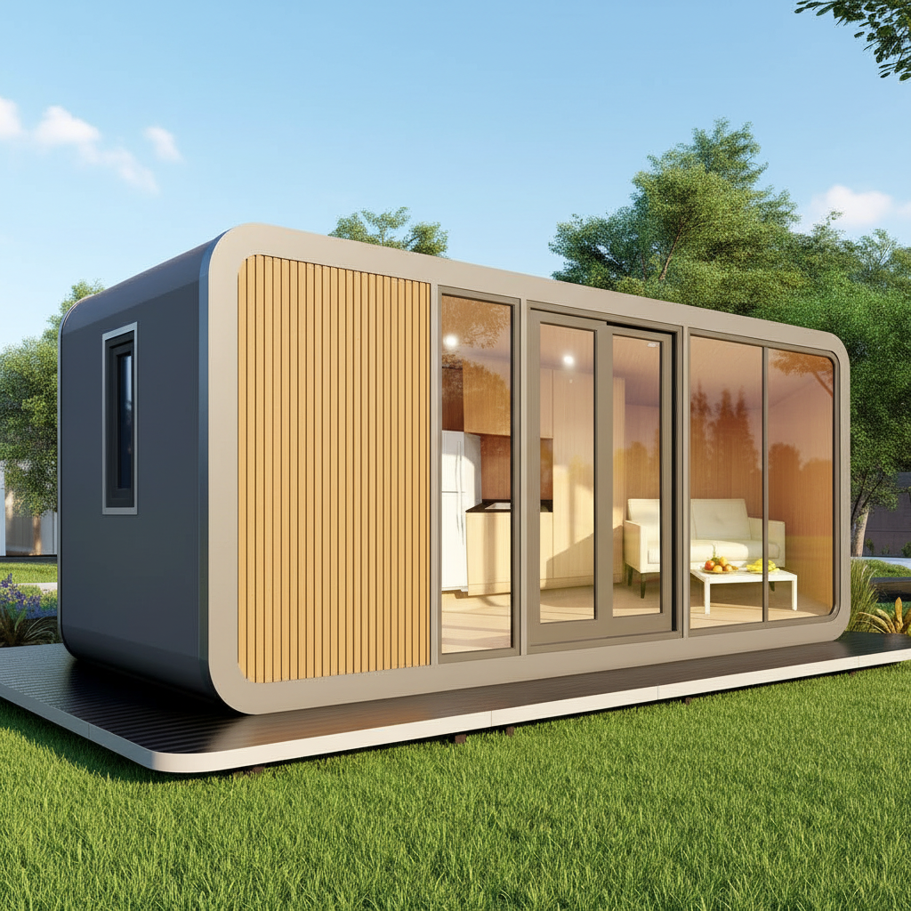 Modern 20ft &amp; 40ft Outdoor Tiny House Popular Prefab Mobile Office Pod Steel Apple Cabin Container