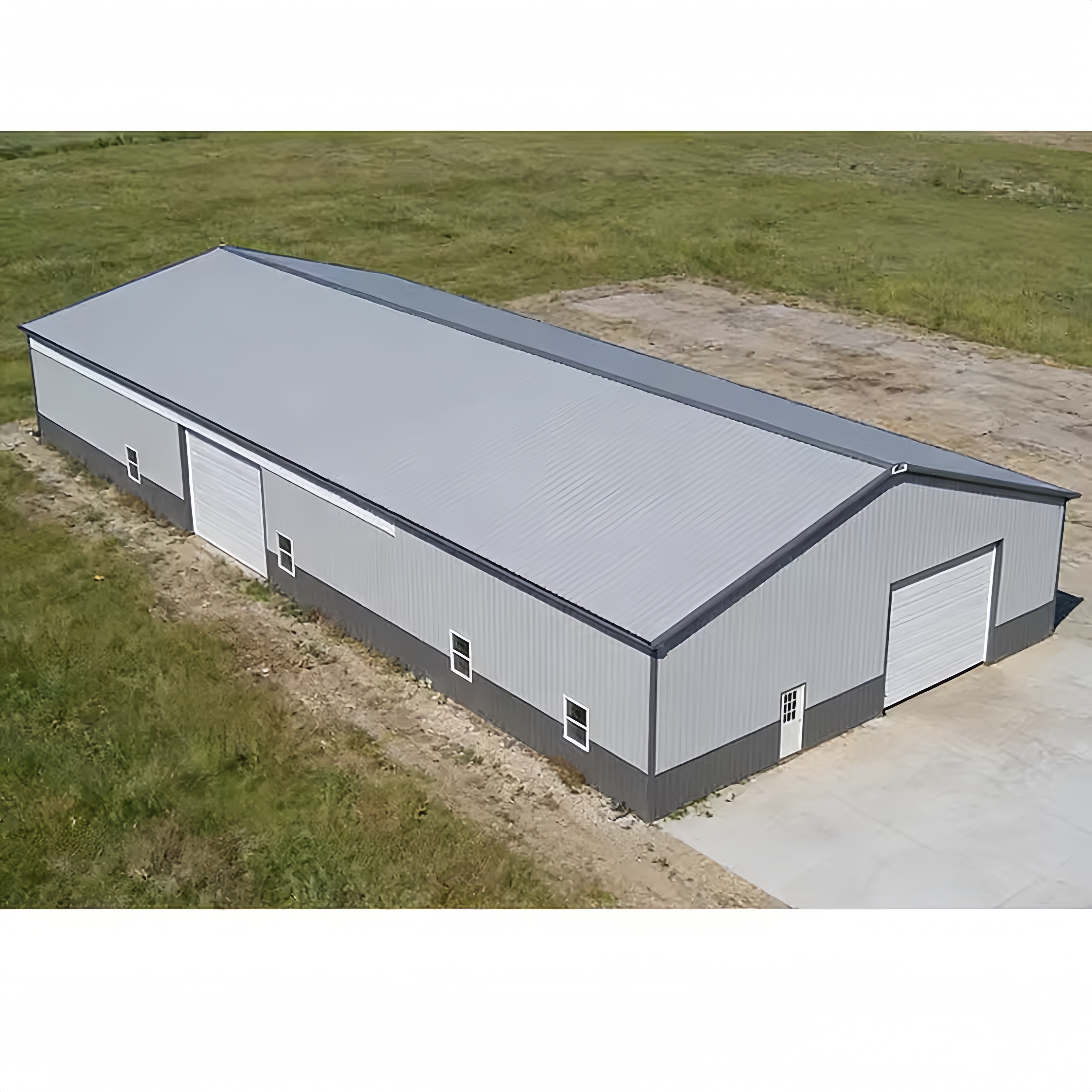 30x49ft Prefabricated Steel Warehouse Metal Building MS304921 Industrial Workshop Shed Heavy Duty Peak Roof Storage Garage
