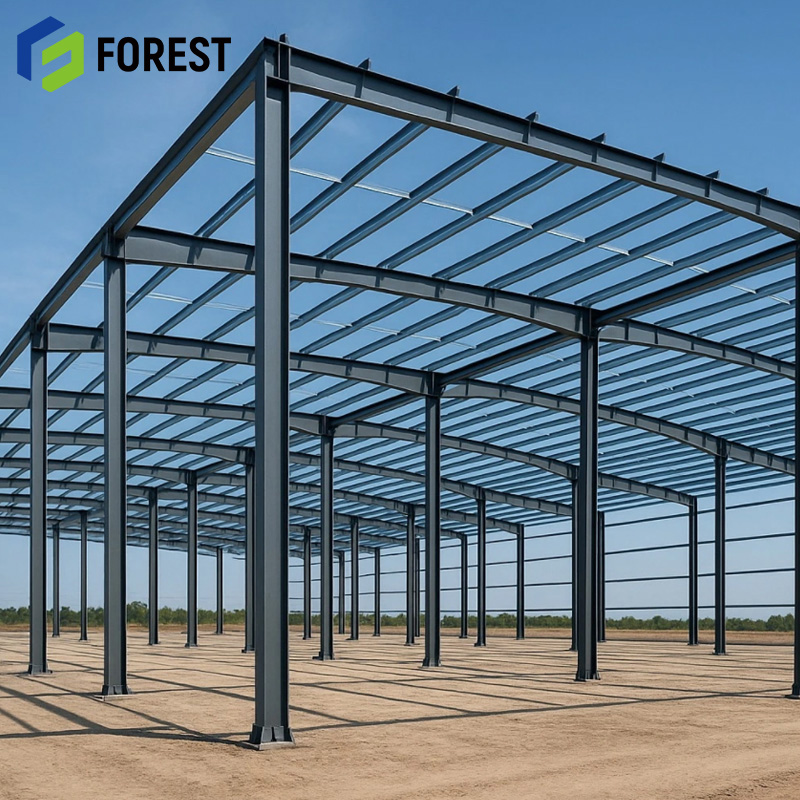 Prefabricated Steel Long-span Grid Workshop Apartment Warehouse Logistics Center Distribution Facility Building Industrial Frame