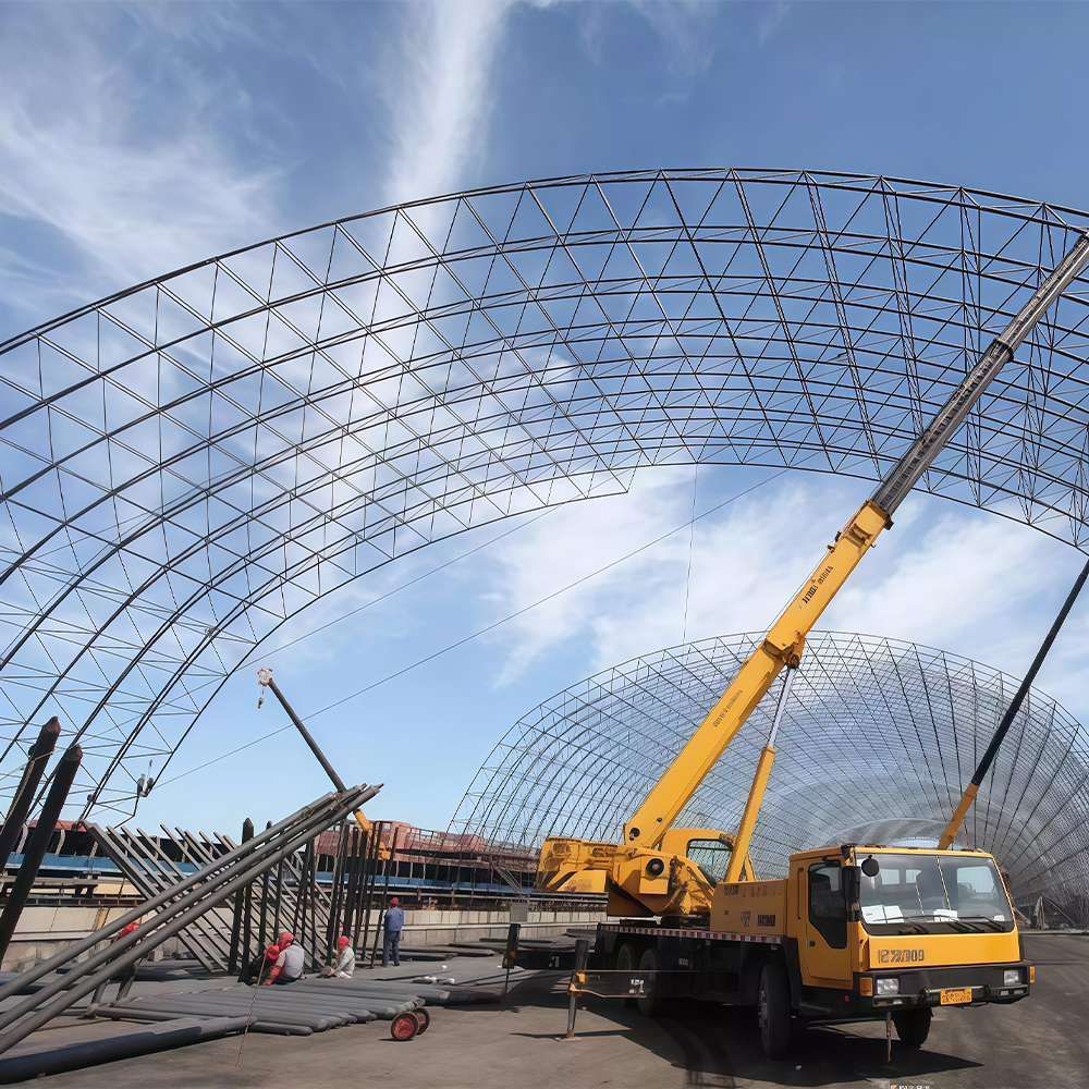 Prefabricated Steel Structure Buildings Sports Hall Basketball Gym Football Stadium Airport Terminal Space Frame