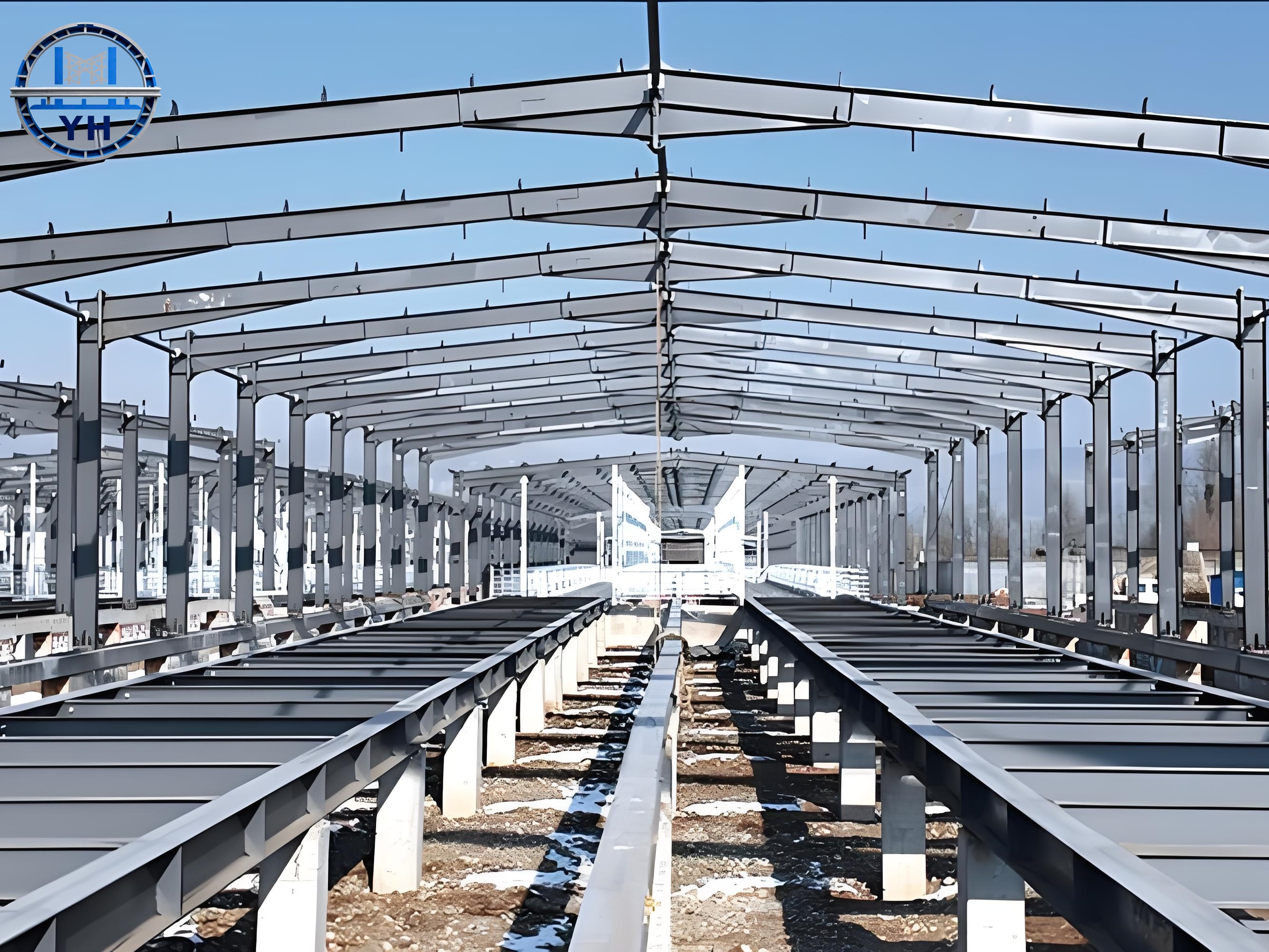 Quickly Construct a Steel Structure Warehouse Building with a Metal Framework, a Steel Shed for Cars, and a Garage Building.