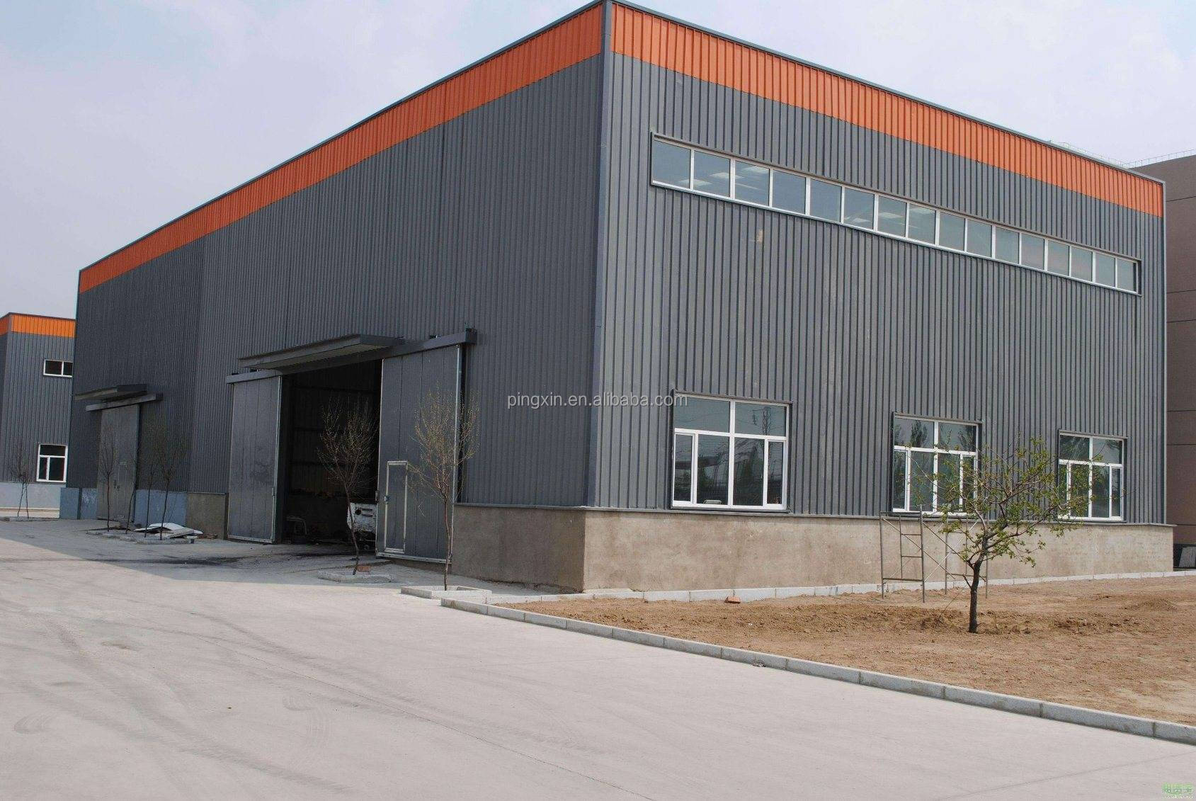 Modern Light Metal Prefab Industrial Steel Structure Gable Frame Workshop Office Building Construction for Warehouse Use