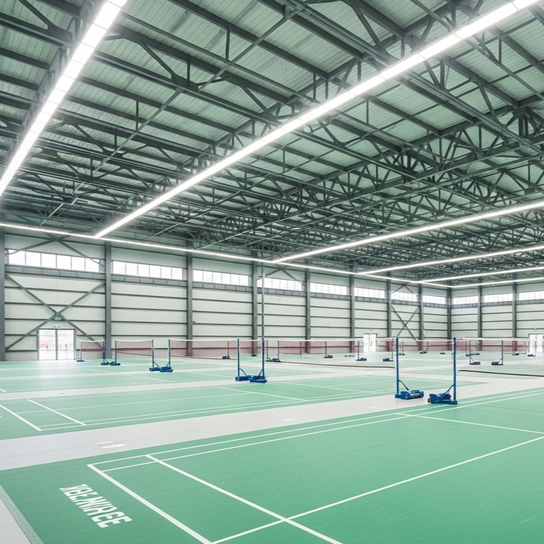 Customized Prefabricated Steel Structure Sports Hall for Football Stadium and Steel Workshop Heavy Duty Long-span Grid Design