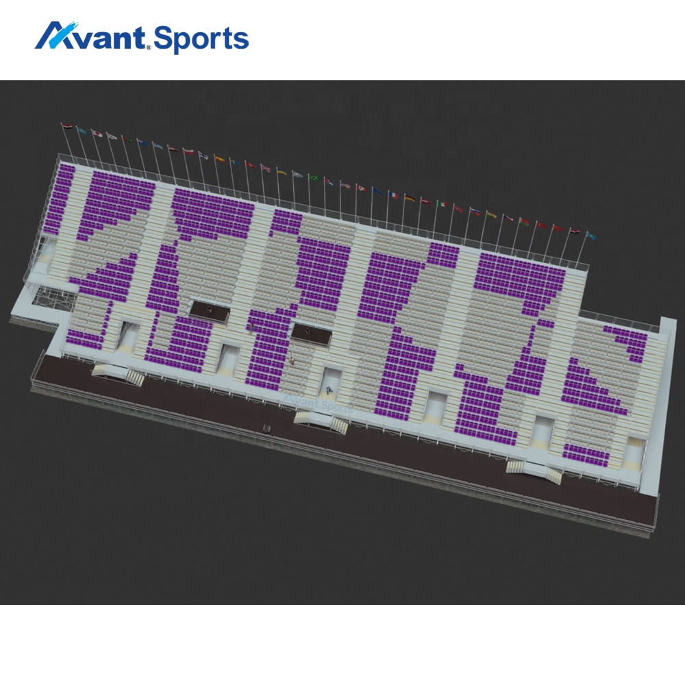 Avant Sports Prefabricated Steel Grandstand Seating With 2000 Seats Large Capacity Grandstands Structure For Stadium&amp;Sport Field