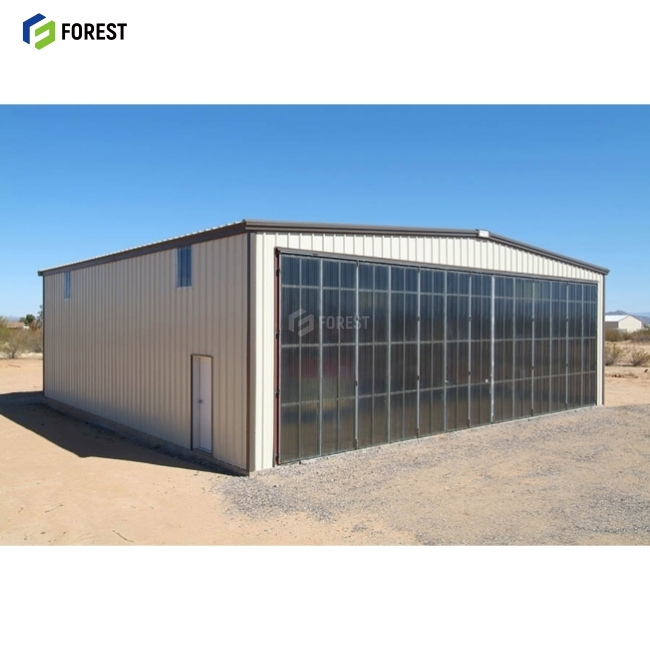 Prefabricated Steel Structure Heavy-Duty Aircraft Hangar with Living Quarters Welding &amp; Cutting Services World's Largest