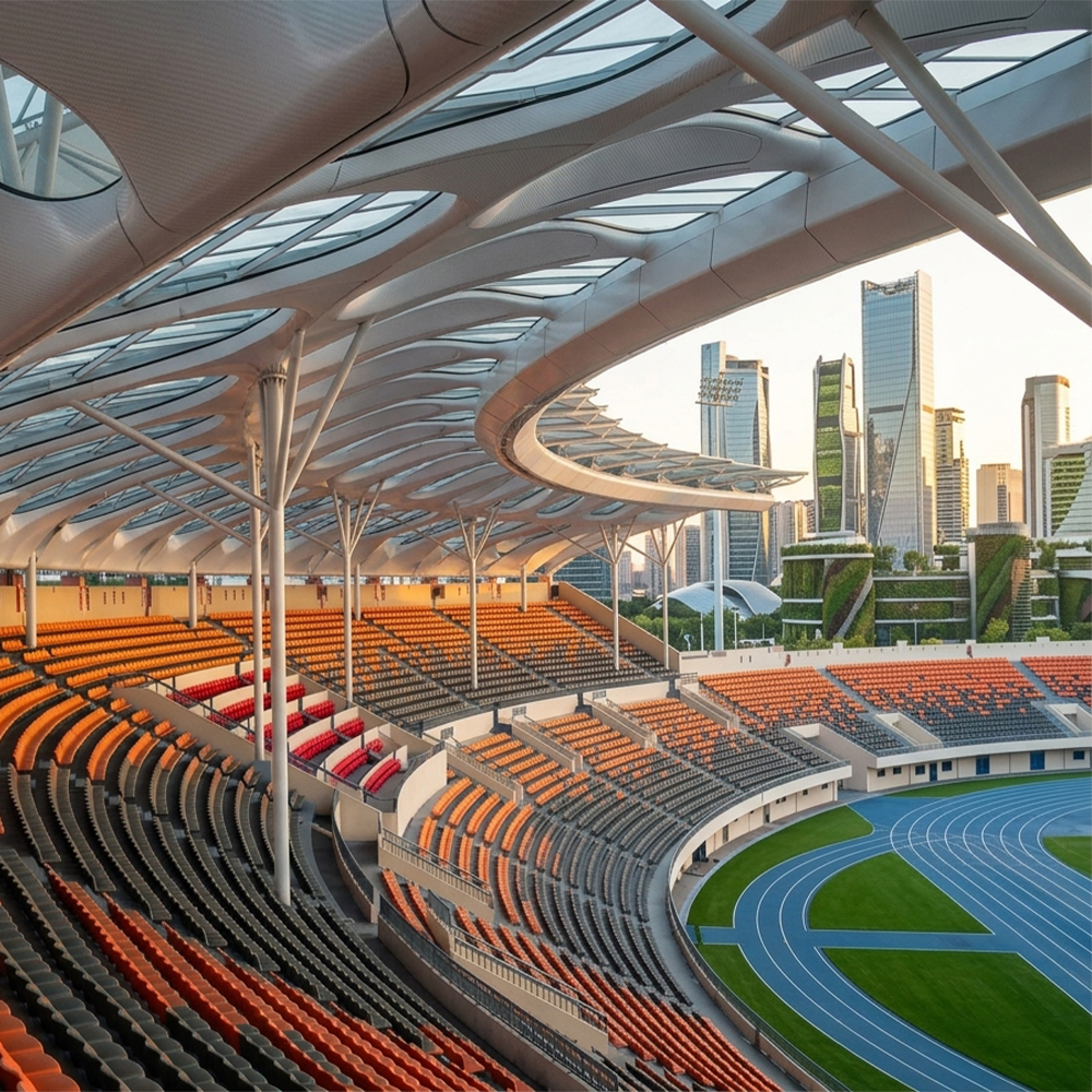 Modern Designed Prefabricated Steel Frame Stadium Sports Venue Large Scale Steel Construction Building for Public Gym Project