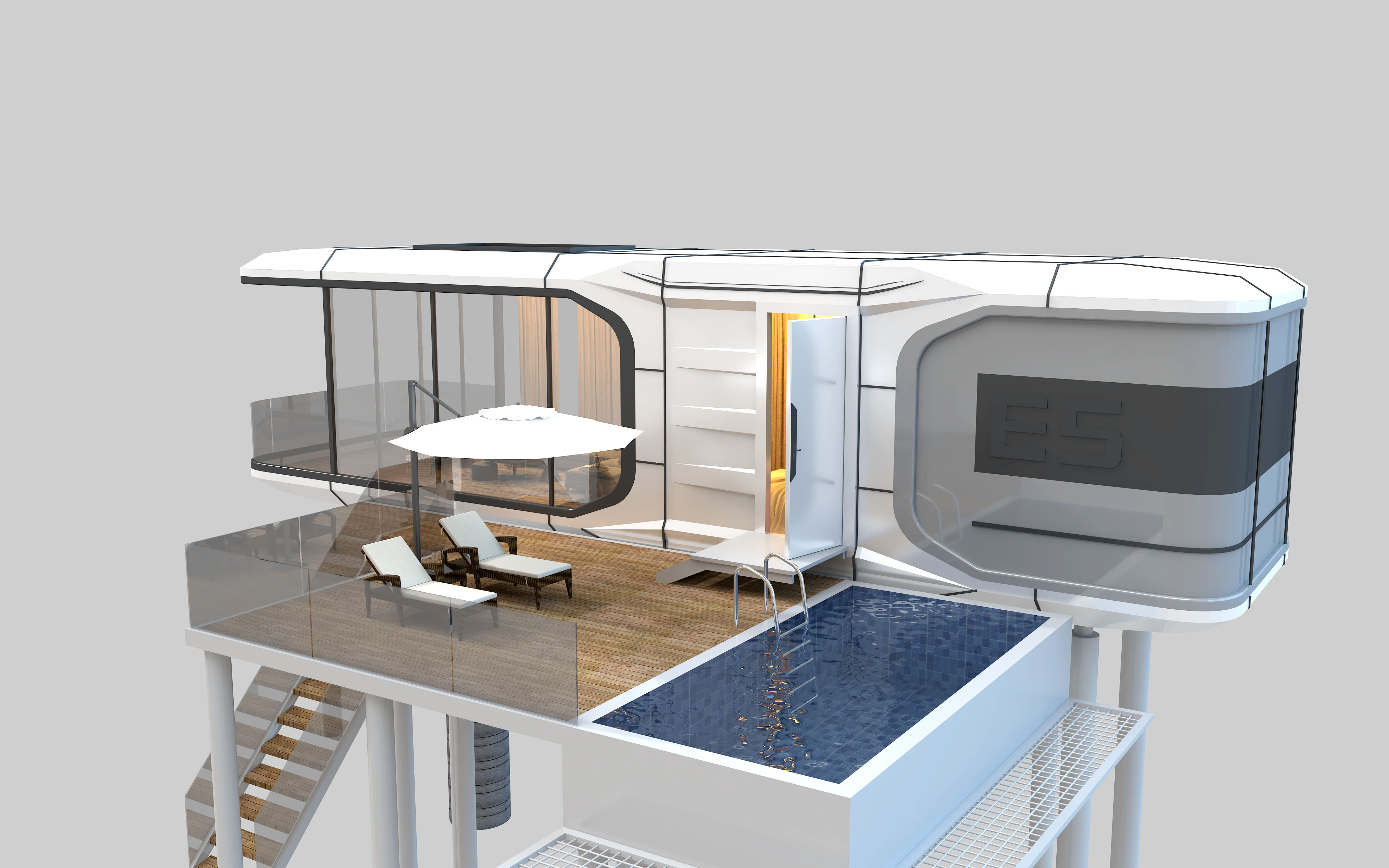 Space Capsule Luxury Villa Layout