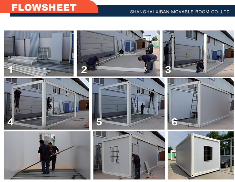 Customizable Detachable Flat Packaging Container Office Design Modular Steel Building for Outdoor Use Sandwich Panel Courtyard