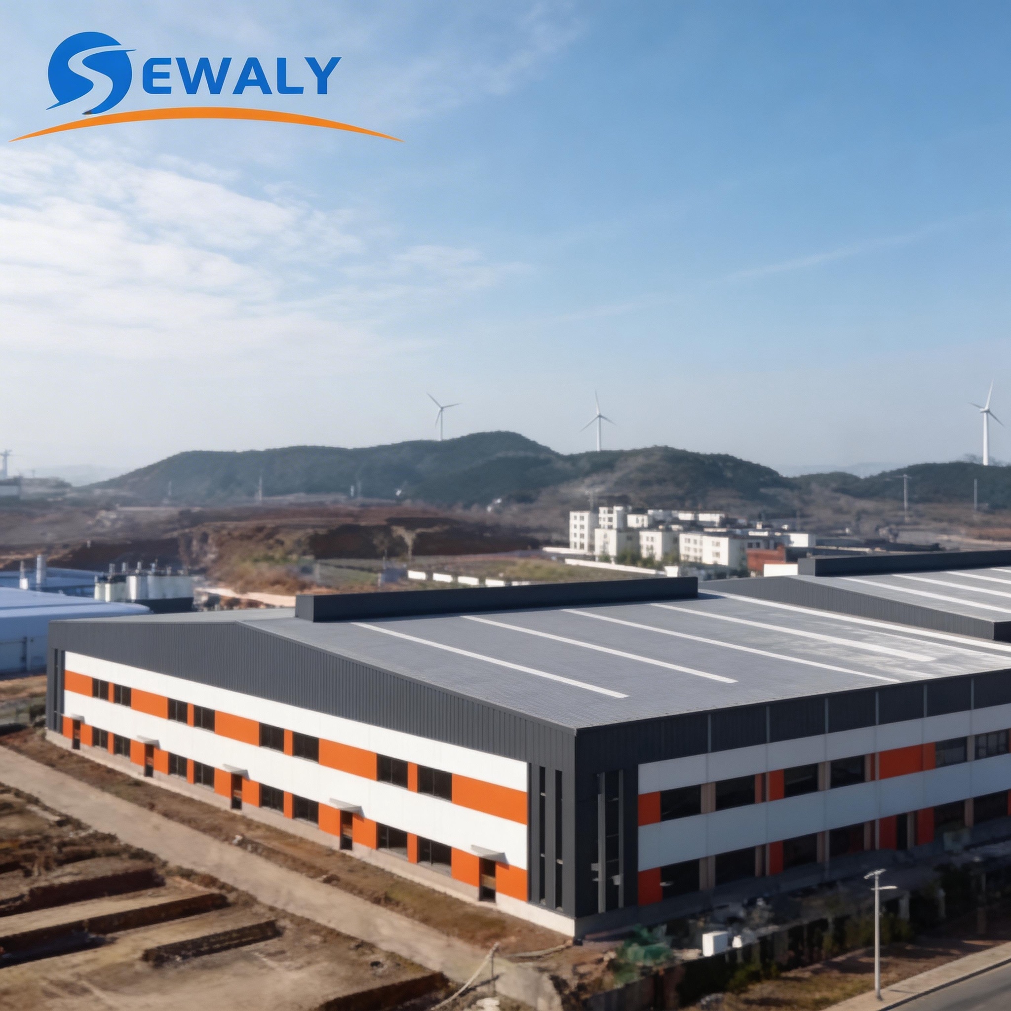 ISO CE Certified Sewaly Brand Guangdong Prefab Steel Structure Warehouse / Light Steel Structure Workshop / Industrial Steel