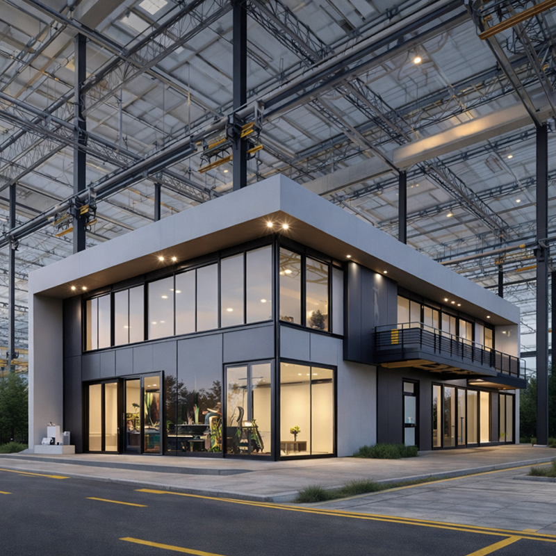 Hot Sale Modern Exhibition Hall Modular Warehouse Steel Structure Design Prefabricated Warehouse Office Building Workshop