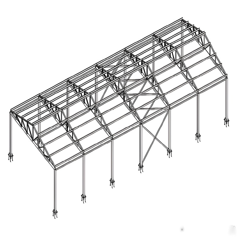 Large Span Steel Structure Buildings for Factory Power Plant Gas Station Eco-friendly Welded Steel Frame Design for Scenic
