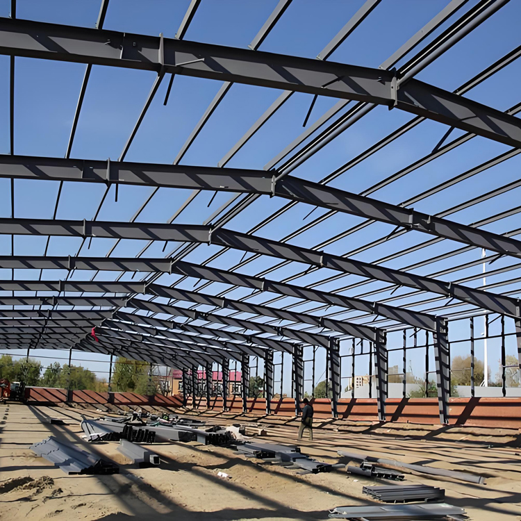 Metal Light Weight Prefabricated Structural Steel Office Building Garage Hangar Workshop Warehouse
