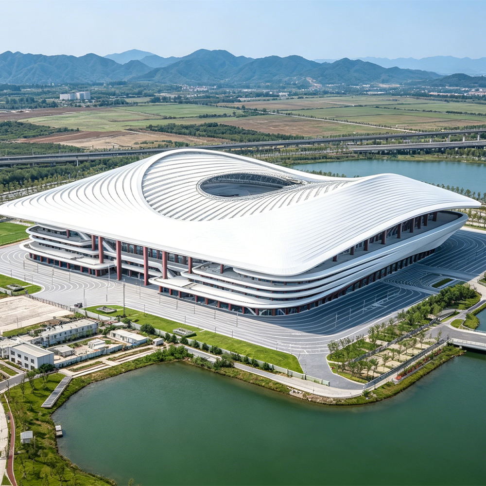 Fast Build Prefabricated Steel Structure Buildings Design Badminton Basketball Sports Hall Airport Terminal