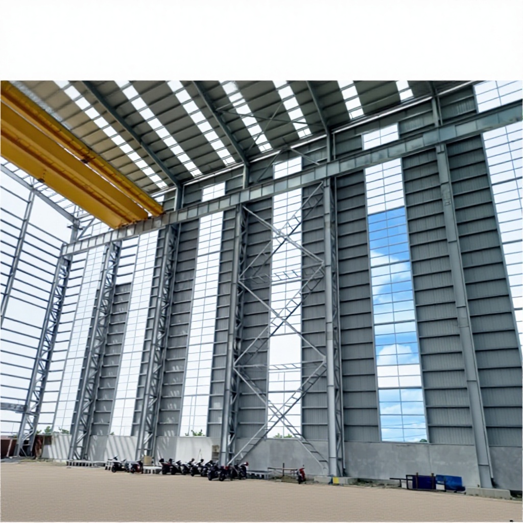 Prefabricated Light Steel Structure Building, Heavy Steel Frame Construction for Multi-Story Workshop