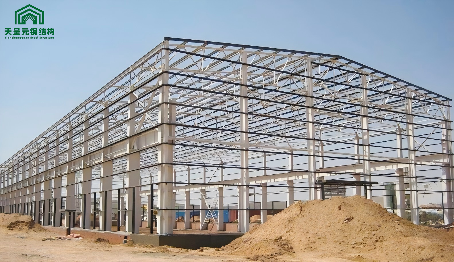 Prefabricated Warehouse Steel Structure Building, Large-span Prefabricated Modern Steel Warehouse