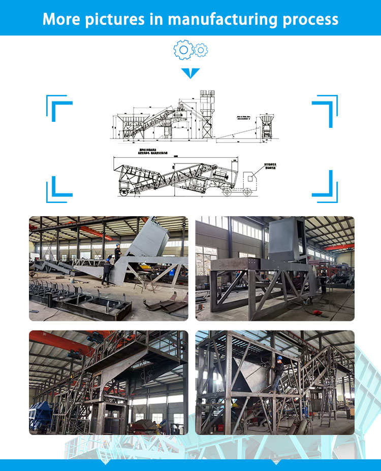 SDDOM YHZS50 50m3/h Fully Automatic Mobile Concrete Batching Plant Portable Cement Mixing Station For Construction Project