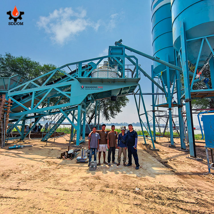 SDDOM YHZS50 50m3/h Fully Automatic Mobile Concrete Batching Plant Portable Cement Mixing Station For Construction Project
