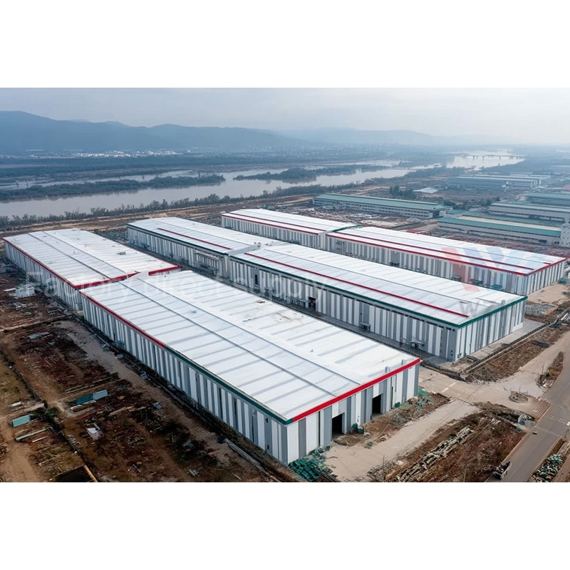 Prefabricated Heavy Steel Structure Workshop Building with Fireproof Wall Panels and Welding Services for Industrial Fabrication