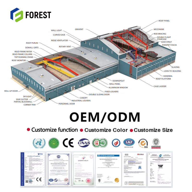 Prefabricated Heavy Steel Frame Retail Store Building with Welding &amp; Cutting Services