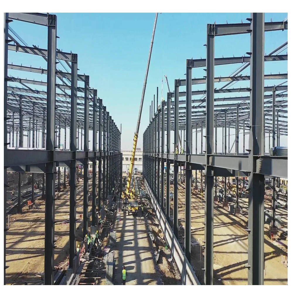 Low Cost Prefabricated Light Steel Structure Workshop | Custom Metal Warehouse Building Galvanized Surface Fiber Glass Panels