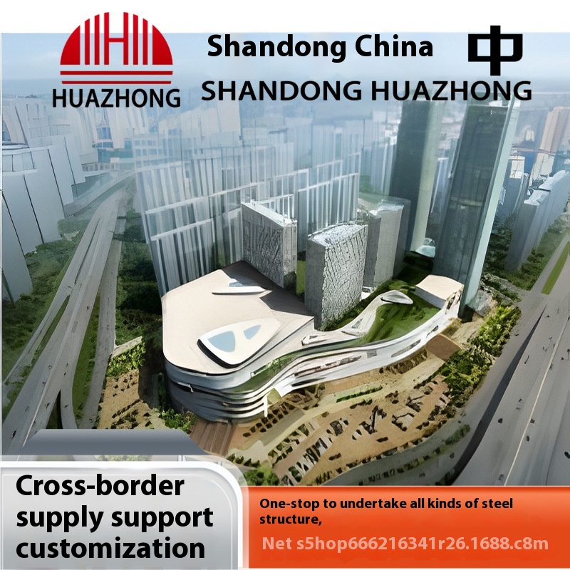 Large Span Steel Structure Buildings for Factory Power Plant Gas Station Eco-friendly Welded Steel Frame Design for Scenic