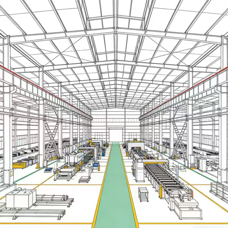Modern Large Span Prefabricated Industrial Workshop Steel Structure Building