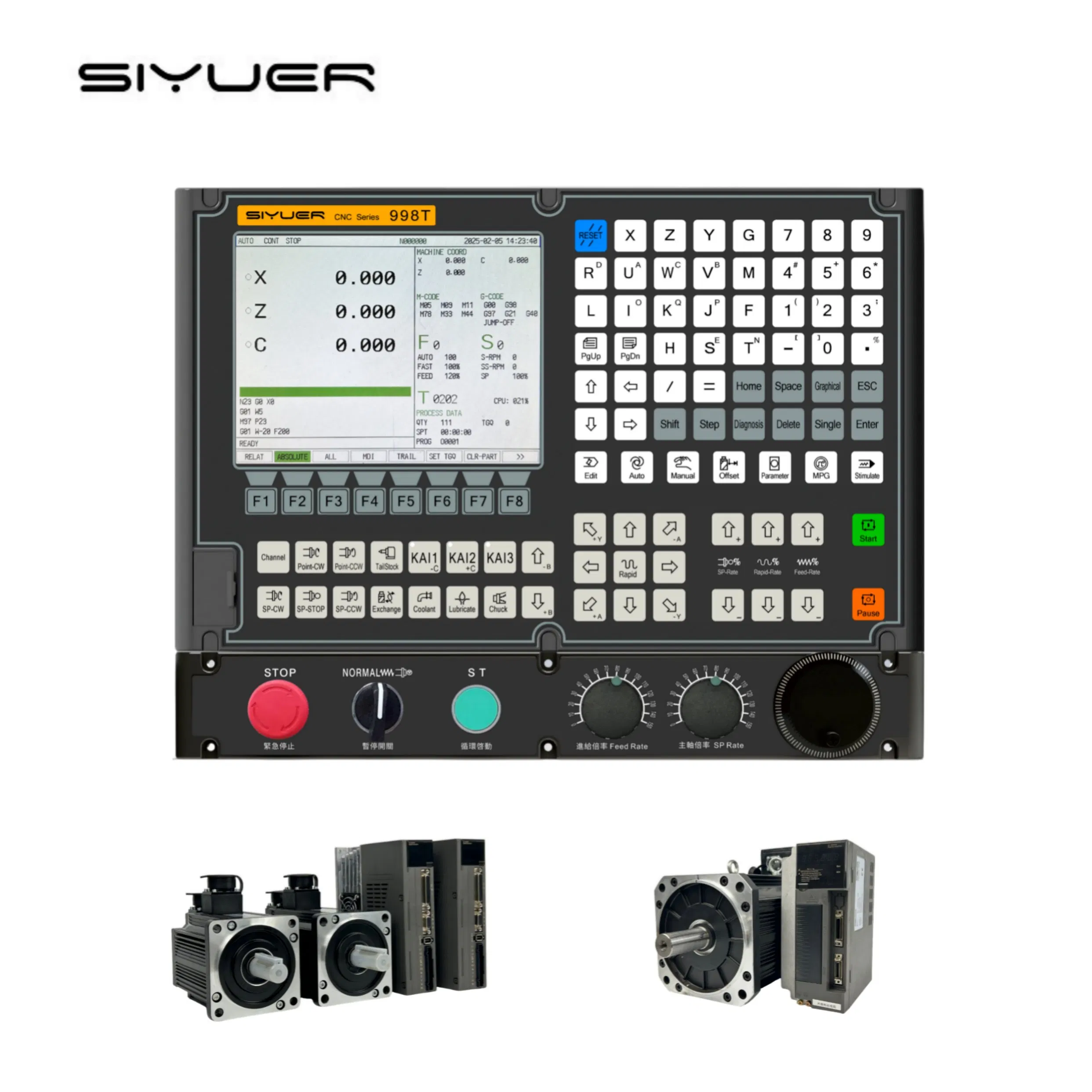 Durable CNC Lathe Control System with Multi-Axis Support for Turning and Milling Operations