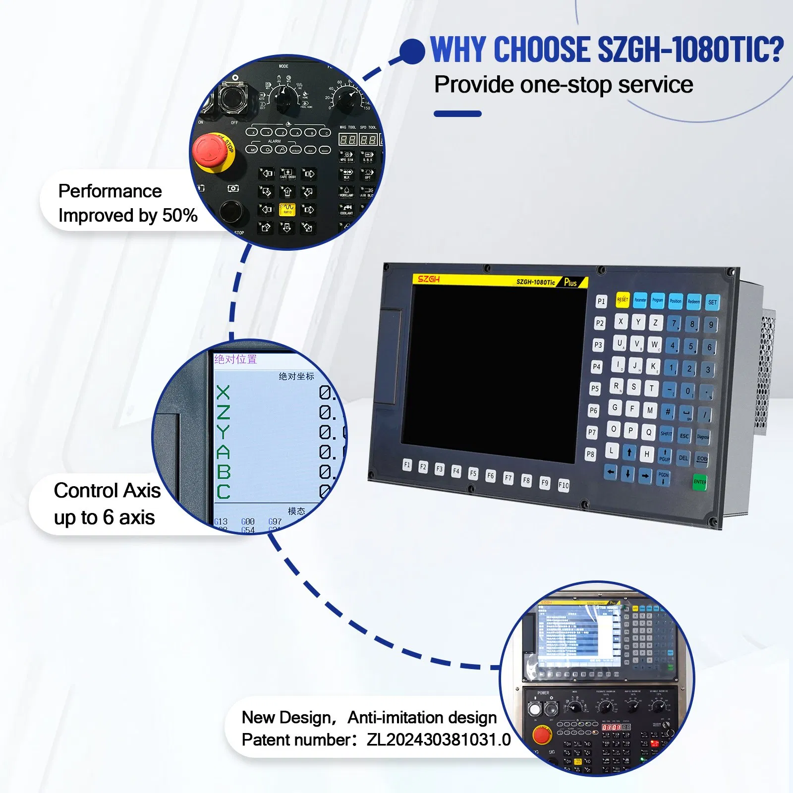 SZGH 1080TIC Multi Axis CNC Motion Control System Smart Automation for Turning Machine