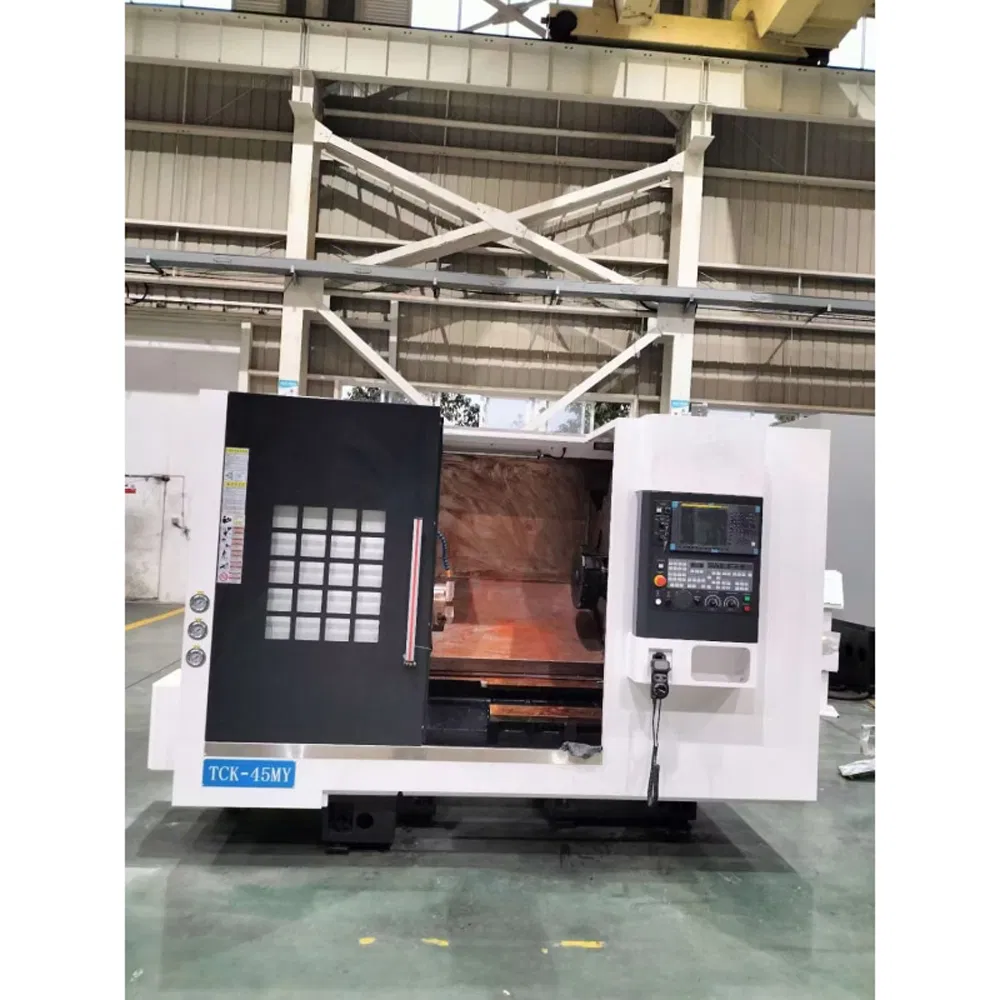Tc56L High Accuracy Slant Bed Turning Center Compact Industrial CNC Lathe Machine for Precision Metal Machining