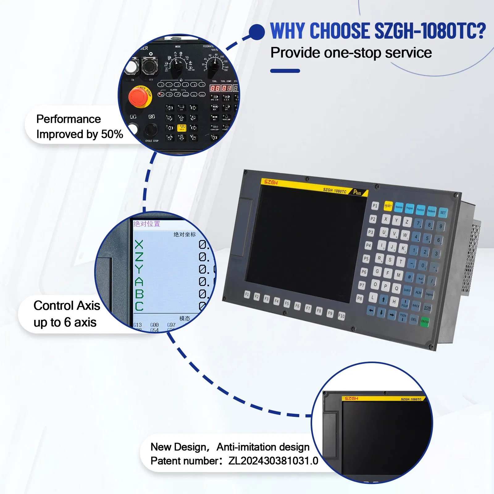 SZGH 1080TC High Speed CNC Control System for Multi Axis Lathe Machine
