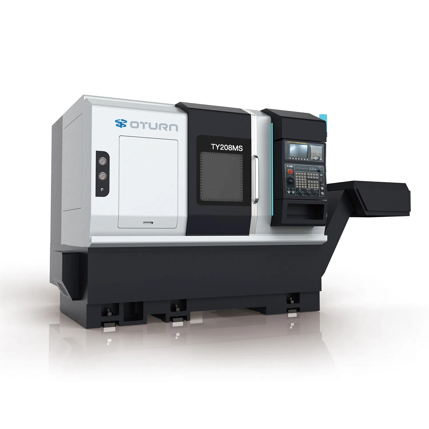 Heavy Duty Linear Guide Way Slant Bed Horizontal Automatic Torno CNC Metal Turning Lathe Machine Ty208ms