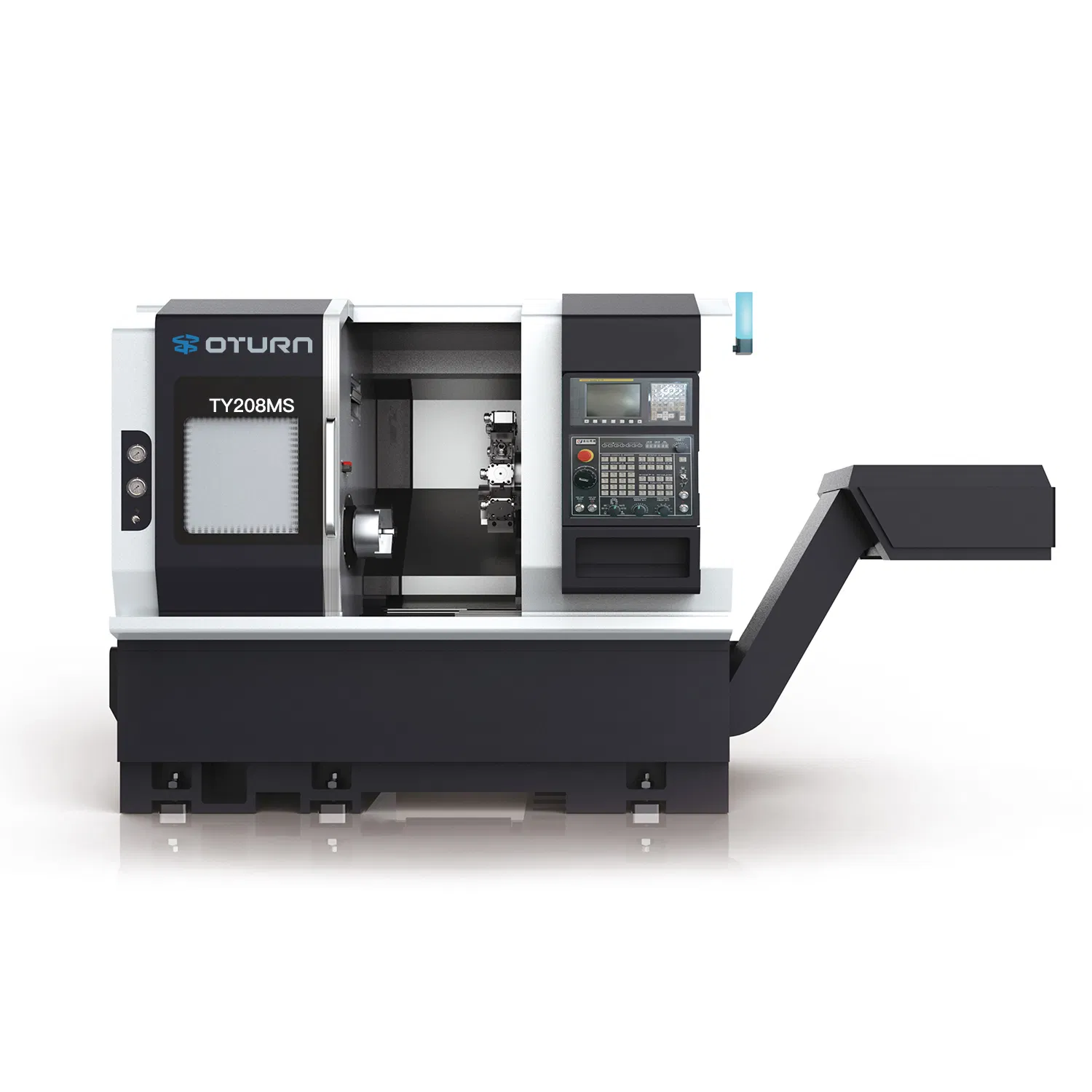 Heavy Duty Linear Guide Way Slant Bed Horizontal Automatic Torno CNC Metal Turning Lathe Machine Ty208ms