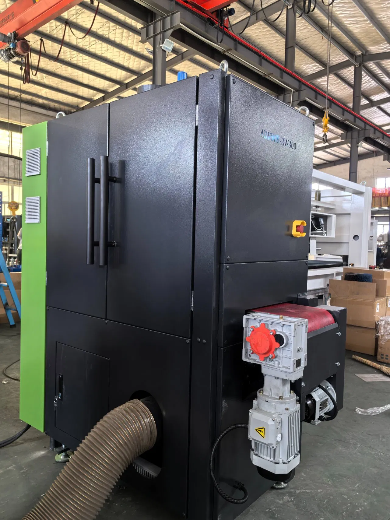 Automatic Metal Sheet Deburring and Edge Rounding Machine RW300 with Rotary Brush and Grinding Belt for Burrs Removal Surface Finishing Polishing Carbon Steel